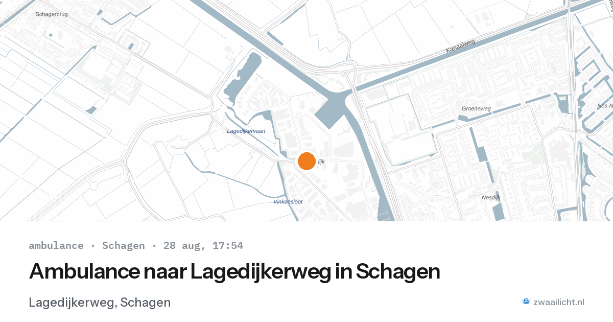 Ambulance naar Lagedijkerweg in Schagen — 28 aug 2026