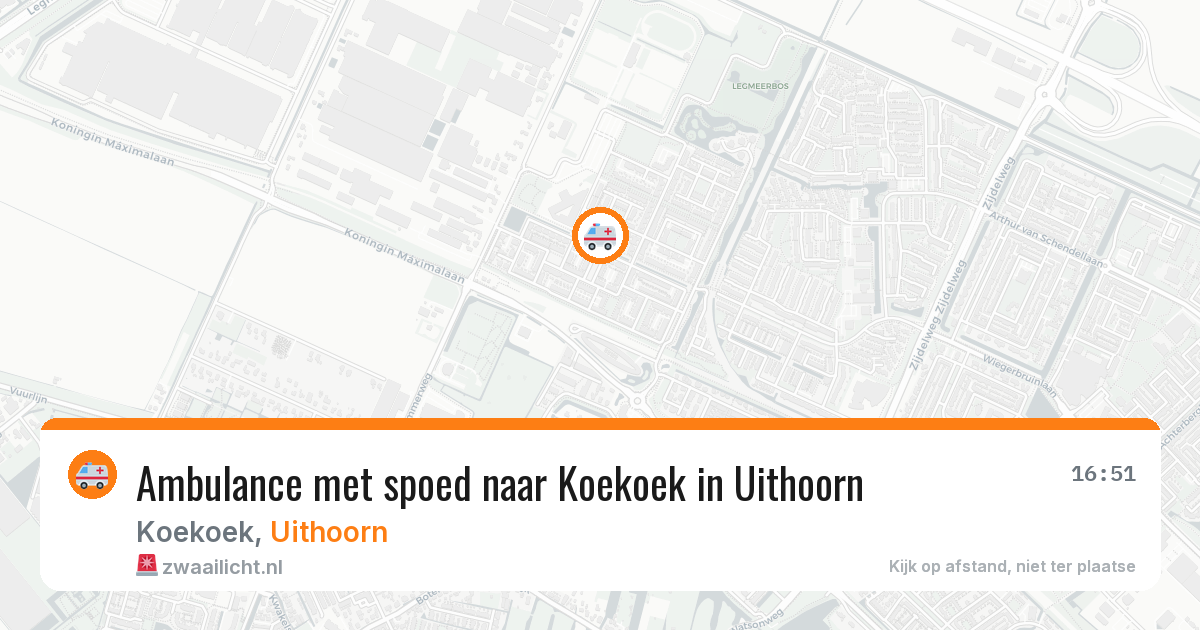 Ambulance met spoed naar Koekoek in Uithoorn — 18 mei 2026