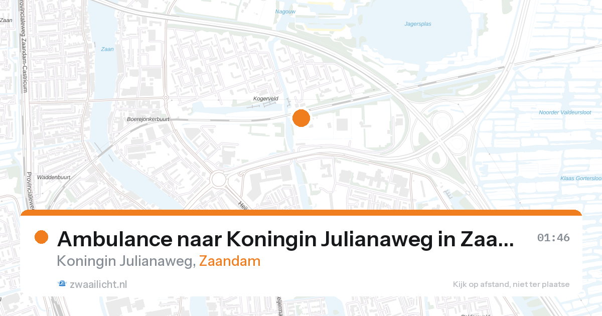 Ambulance naar Koningin Julianaweg in Zaandam — 15 aug 2026
