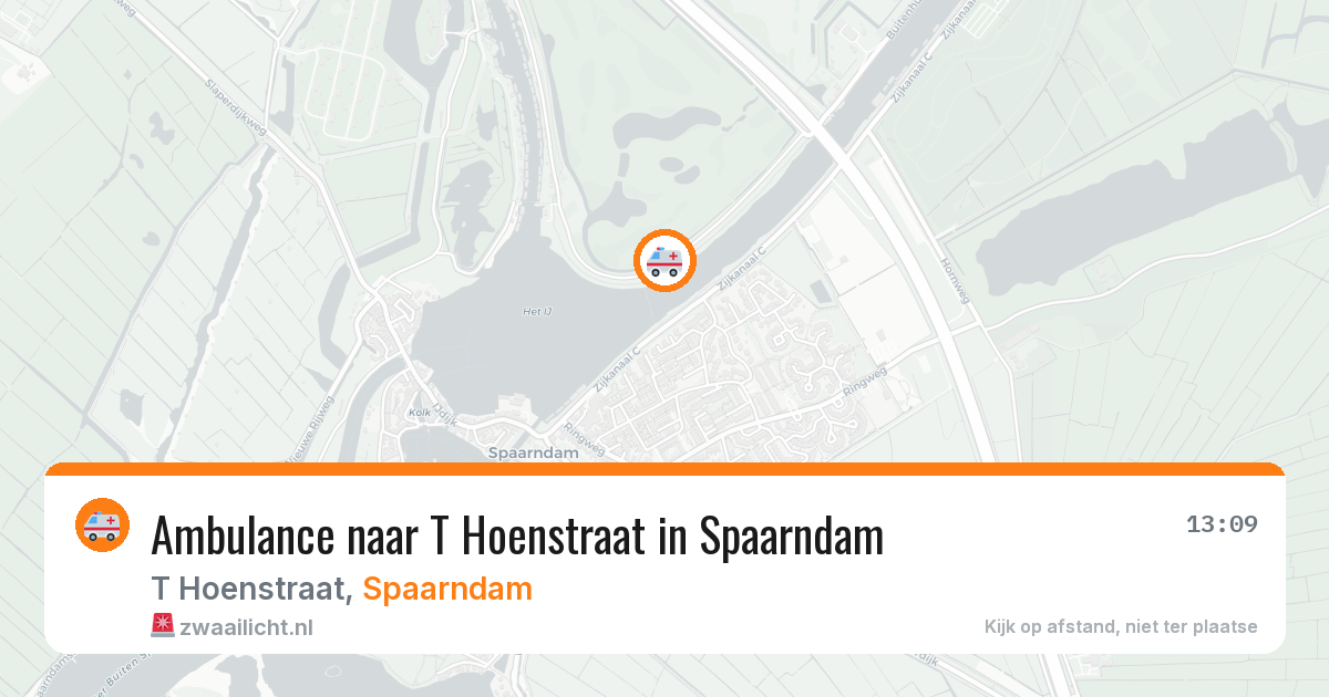 Ambulance naar T Hoenstraat in Spaarndam — 2 aug 2026