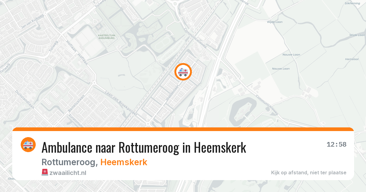 Ambulance naar Rottumeroog in Heemskerk — 28 jul 2026