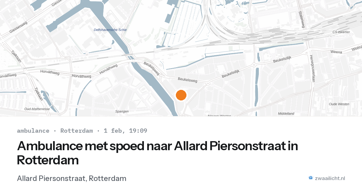 Ambulance met spoed naar Allard Piersonstraat in Rotterdam — 1 feb 2026
