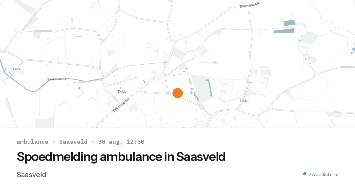 Spoedmelding ambulance in Saasveld — 30 aug 2026