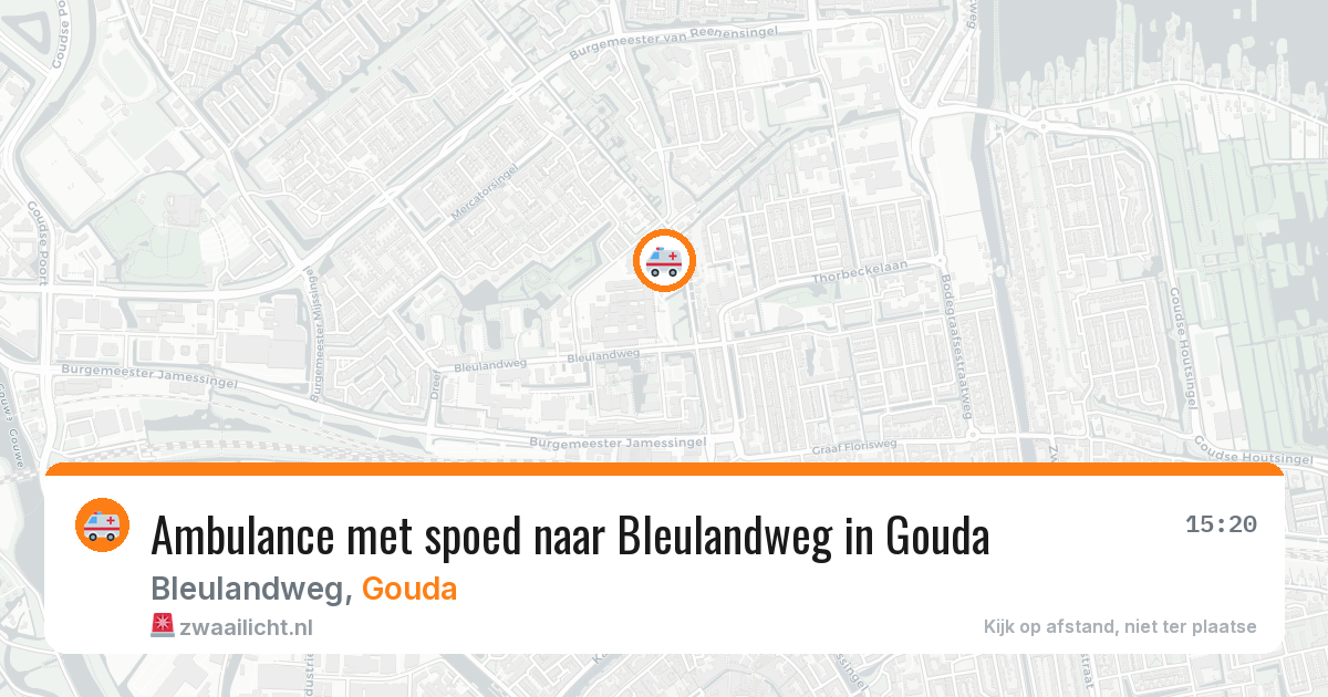 Ambulance met spoed naar Bleulandweg in Gouda — 20 mrt 2026