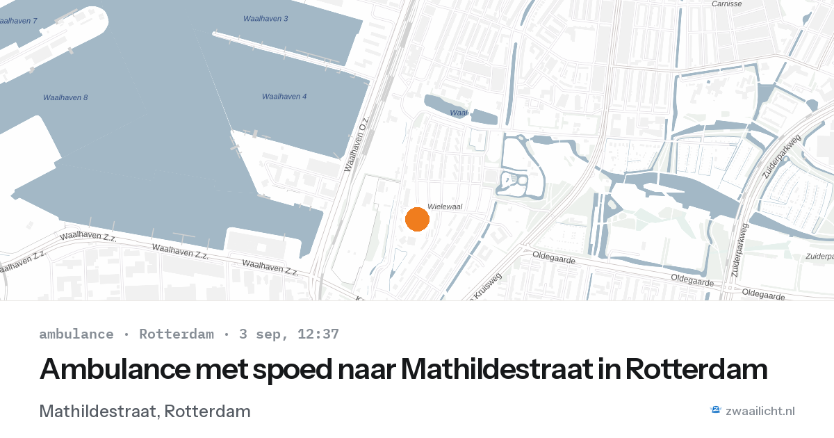 Ambulance met spoed naar Mathildestraat in Rotterdam — 3 sep 2026