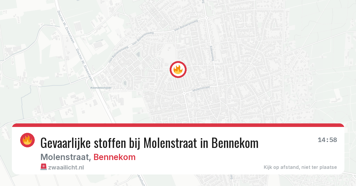 Gevaarlijke stoffen bij Molenstraat in Bennekom — 5 aug 2026