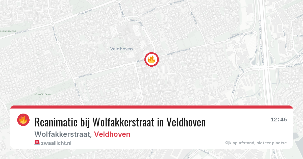 Reanimatie bij Wolfakkerstraat in Veldhoven — 6 aug 2026