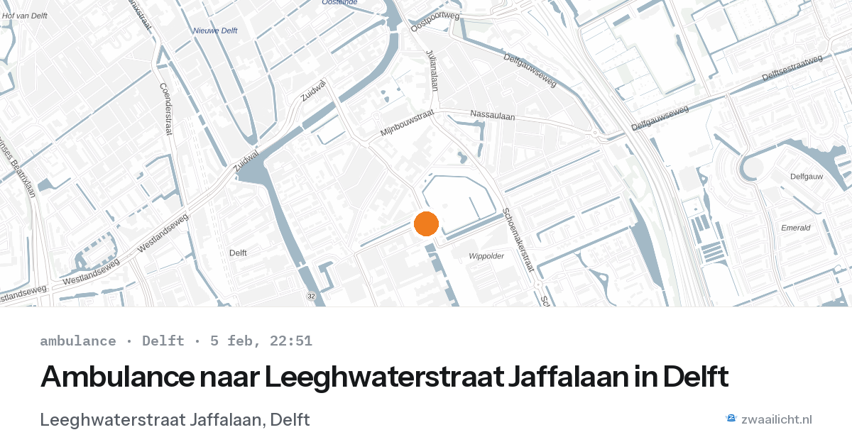 Ambulance naar Leeghwaterstraat Jaffalaan in Delft — 5 feb 2026