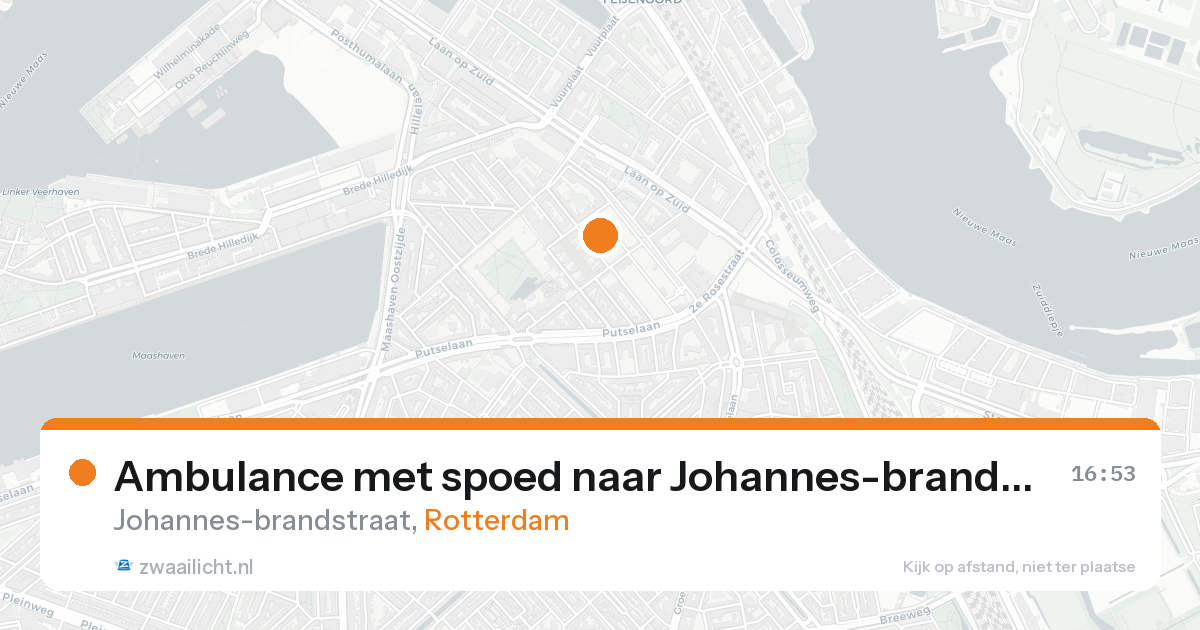 Ambulance met spoed naar Johannes-brandstraat in Rotterdam — 18 aug 2026