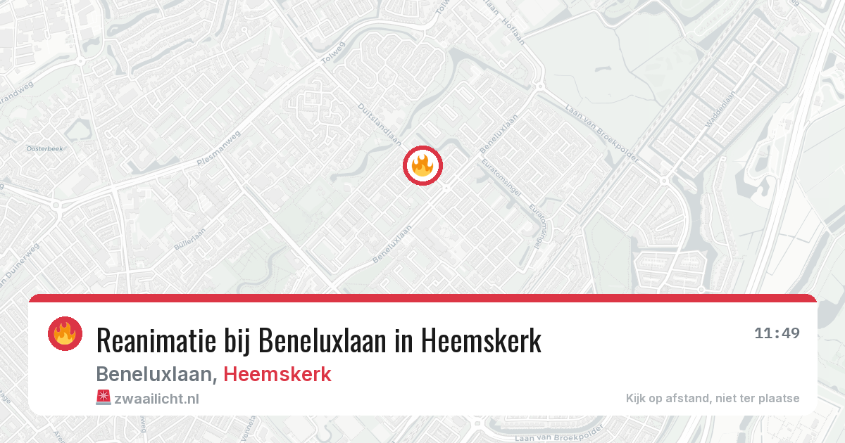 Reanimatie bij Beneluxlaan in Heemskerk — 2 apr 2026