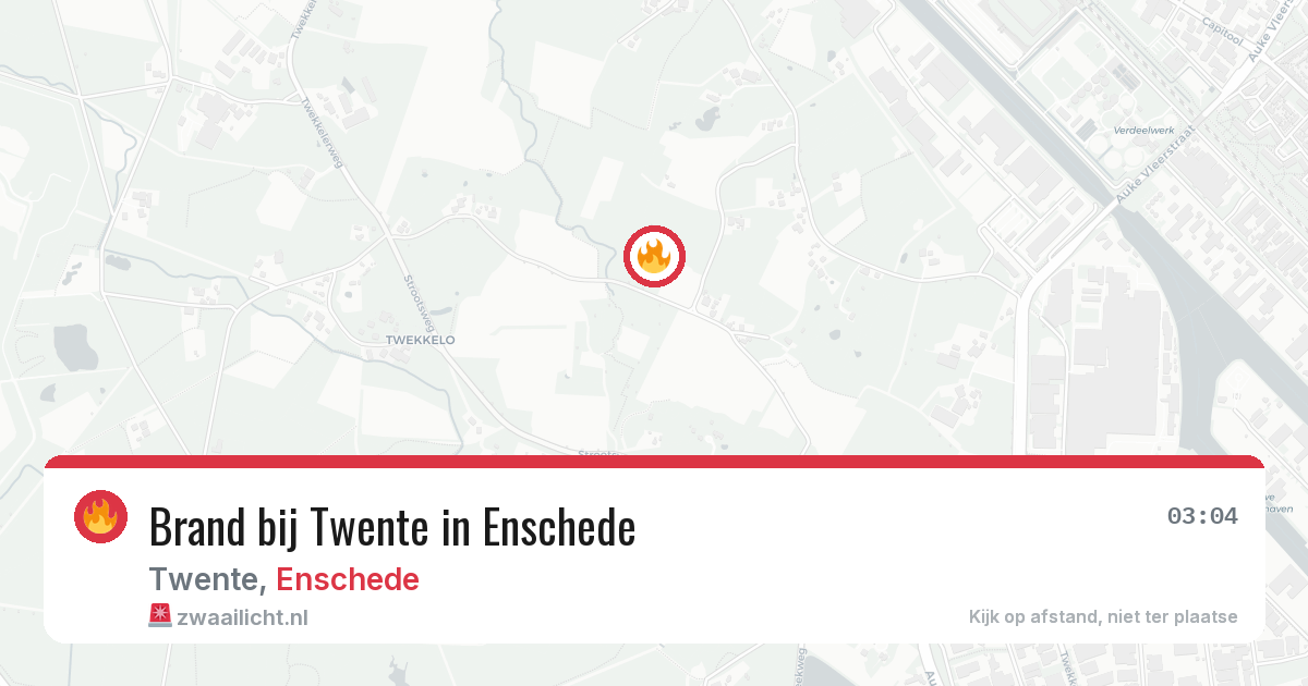 Brand bij Twente in Enschede — 4 jul 2026