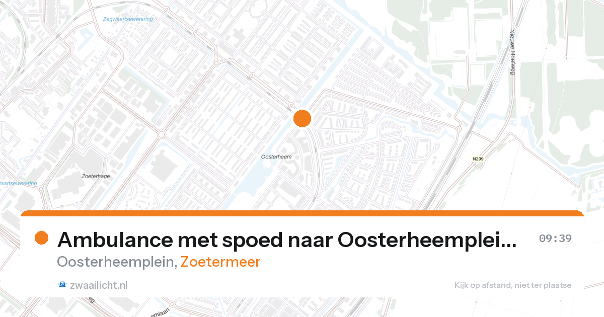Ambulance met spoed naar Oosterheemplein in Zoetermeer — 14 aug 2026