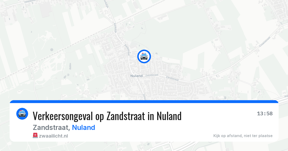 Verkeersongeval op Zandstraat in Nuland — 29 jun 2026