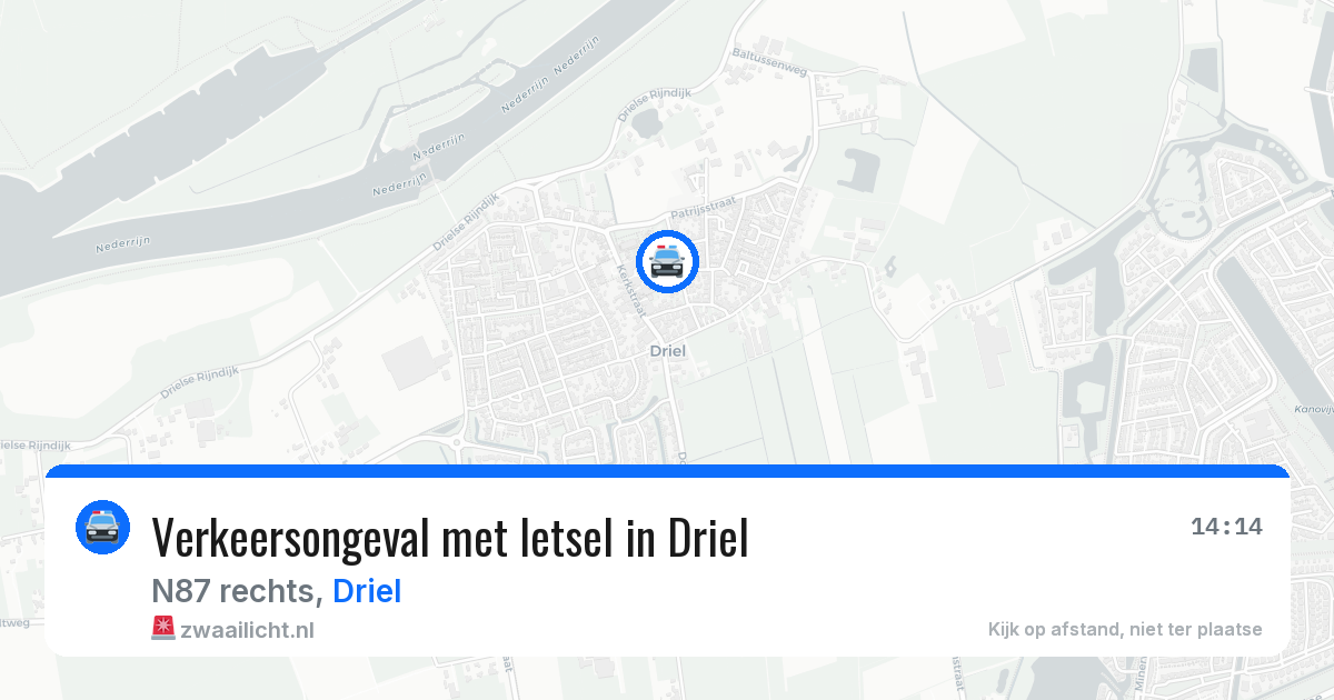 Verkeersongeval met letsel in Driel — 7 jul 2026