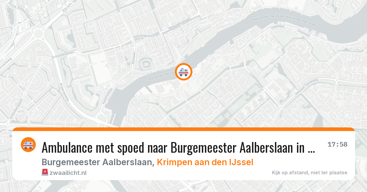 Ambulance met spoed naar Burgemeester Aalberslaan in Krimpen aan den IJssel — 29 jun 2026