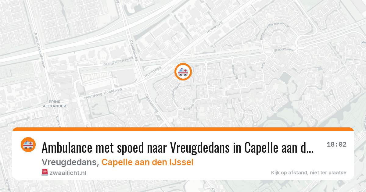 Ambulance met spoed naar Vreugdedans in Capelle aan den IJssel — 21 mrt 2026
