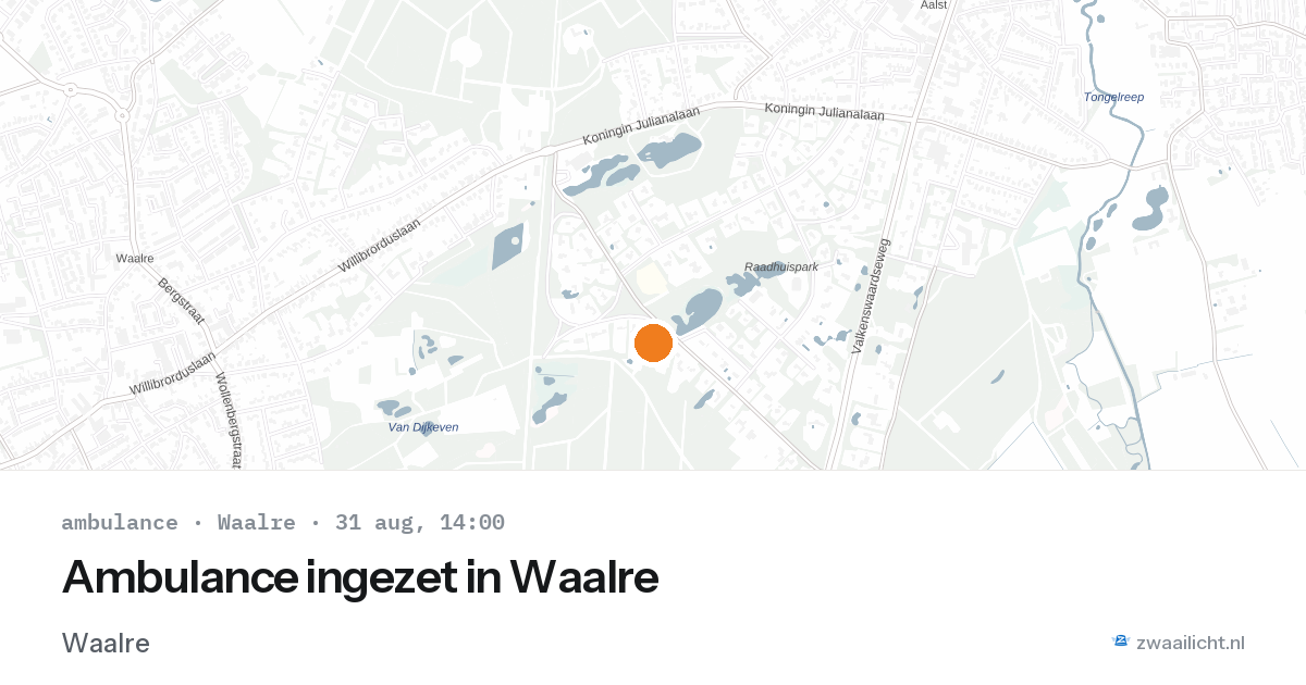 Ambulance ingezet in Waalre — 31 aug 2026