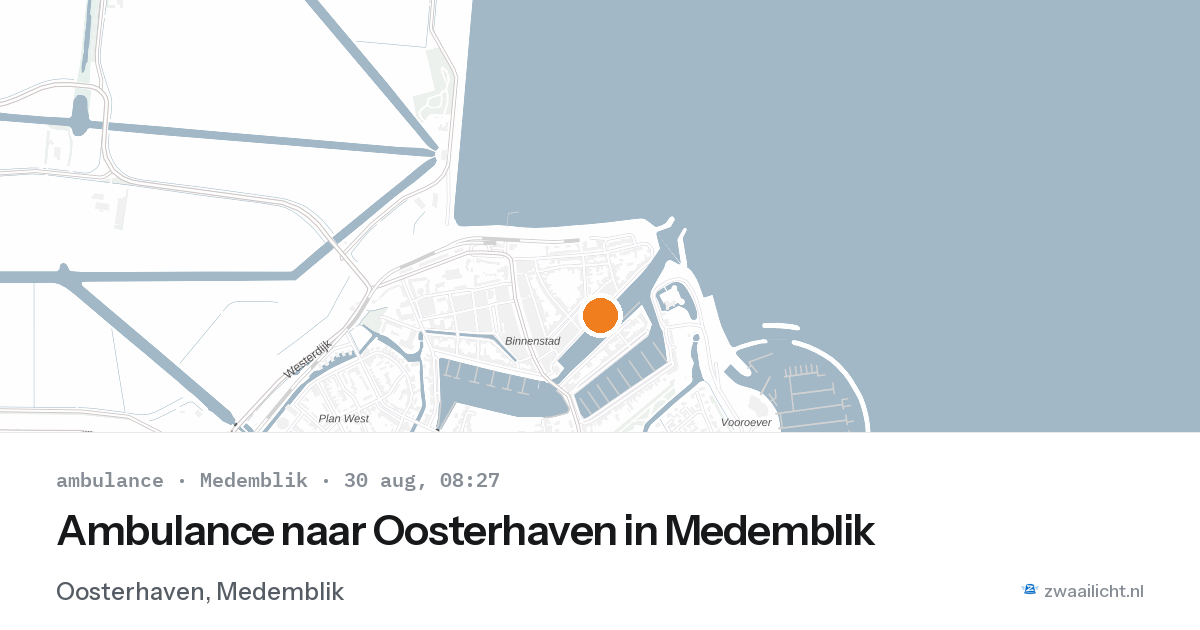 Ambulance naar Oosterhaven in Medemblik — 30 aug 2026