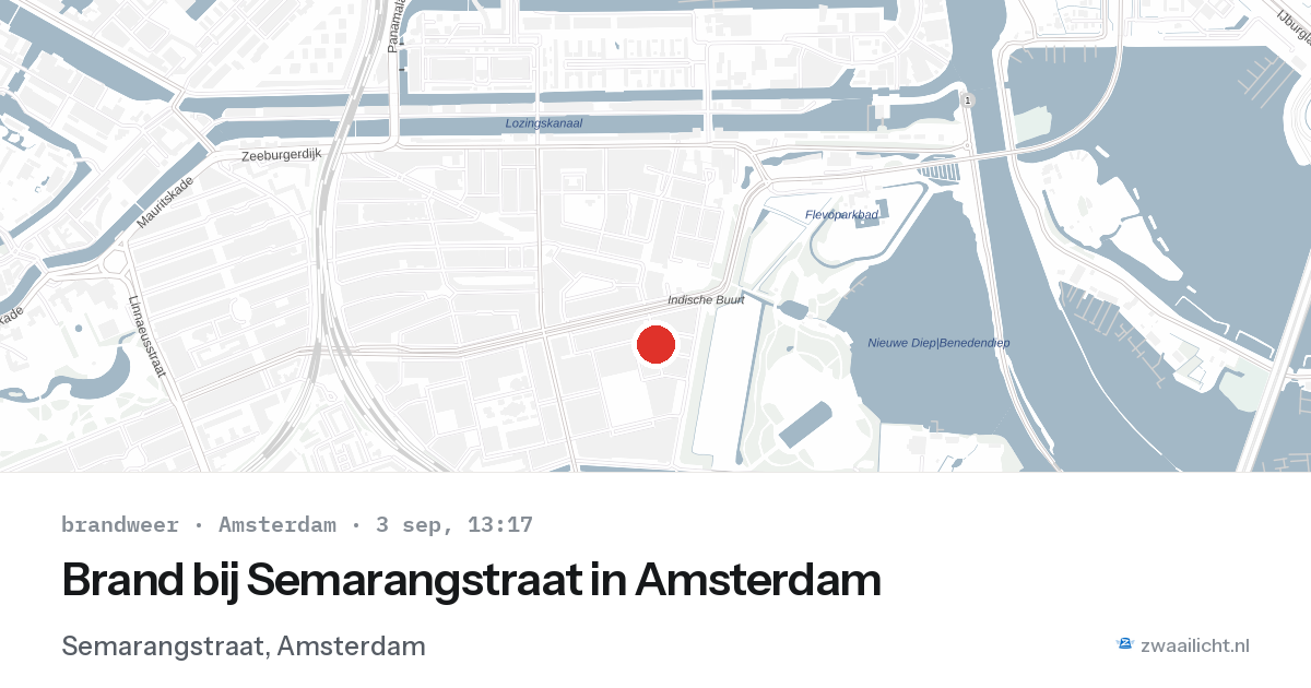 Brand bij Semarangstraat in Amsterdam — 3 sep 2026