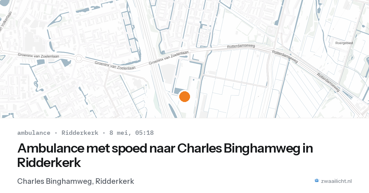 Ambulance met spoed naar Charles Binghamweg in Ridderkerk — 8 mei 2026
