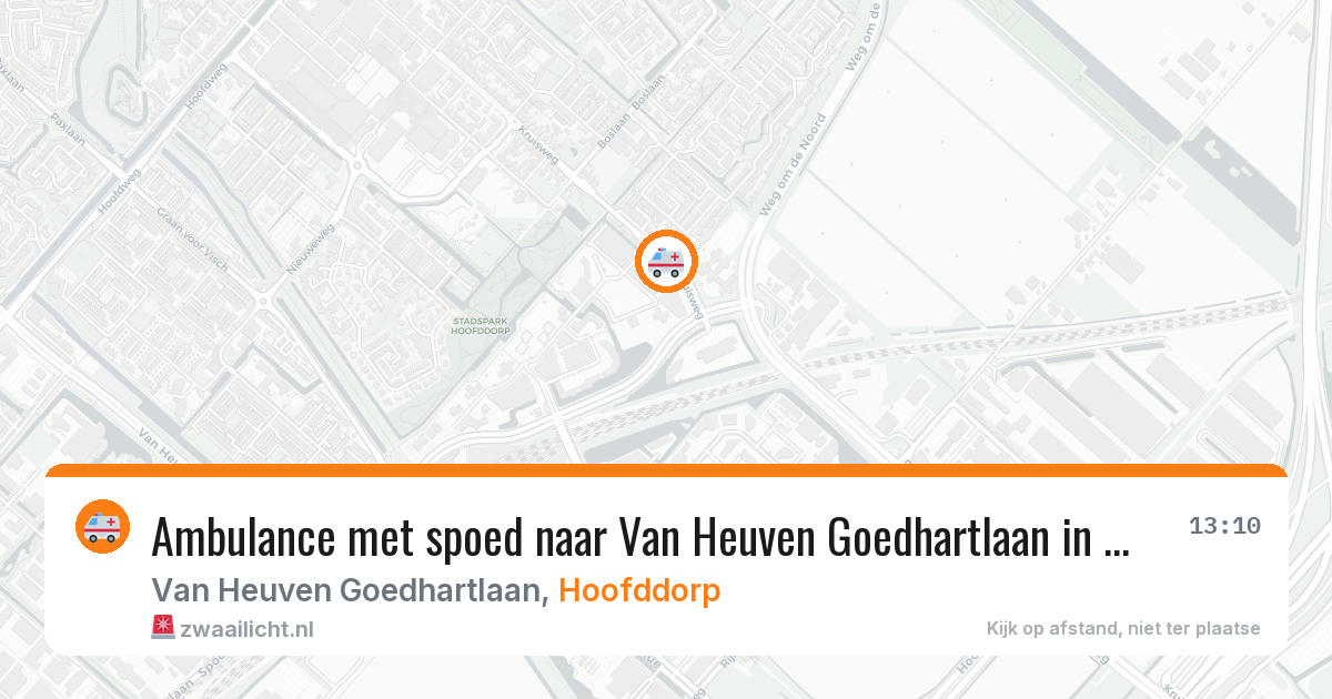Ambulance met spoed naar Van Heuven Goedhartlaan in Hoofddorp — 22 jul 2026