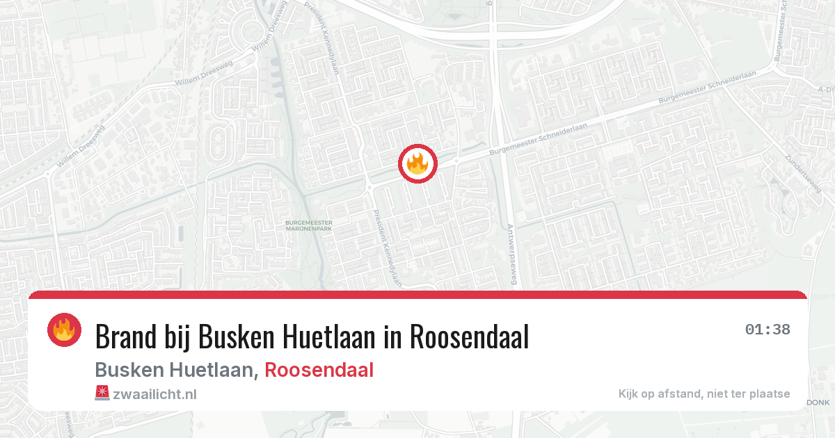 Brand bij Busken Huetlaan in Roosendaal — 3 mei 2026