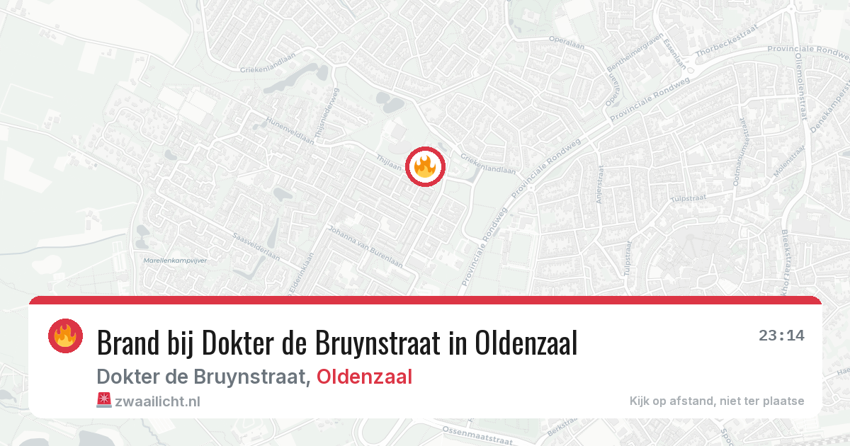 Brand bij Dokter de Bruynstraat in Oldenzaal — 14 jun 2026