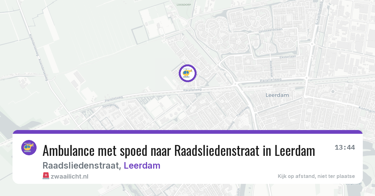 Ambulance met spoed naar Raadsliedenstraat in Leerdam — 11 jul 2026