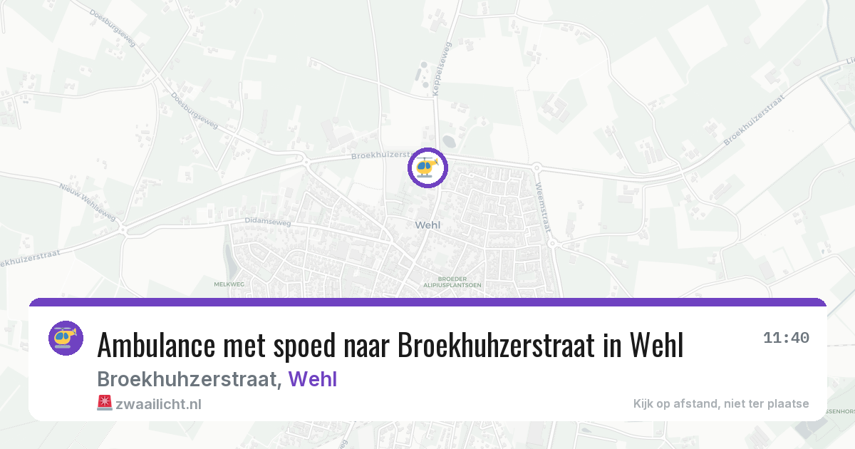 Ambulance met spoed naar Broekhuhzerstraat in Wehl — 5 mrt 2026
