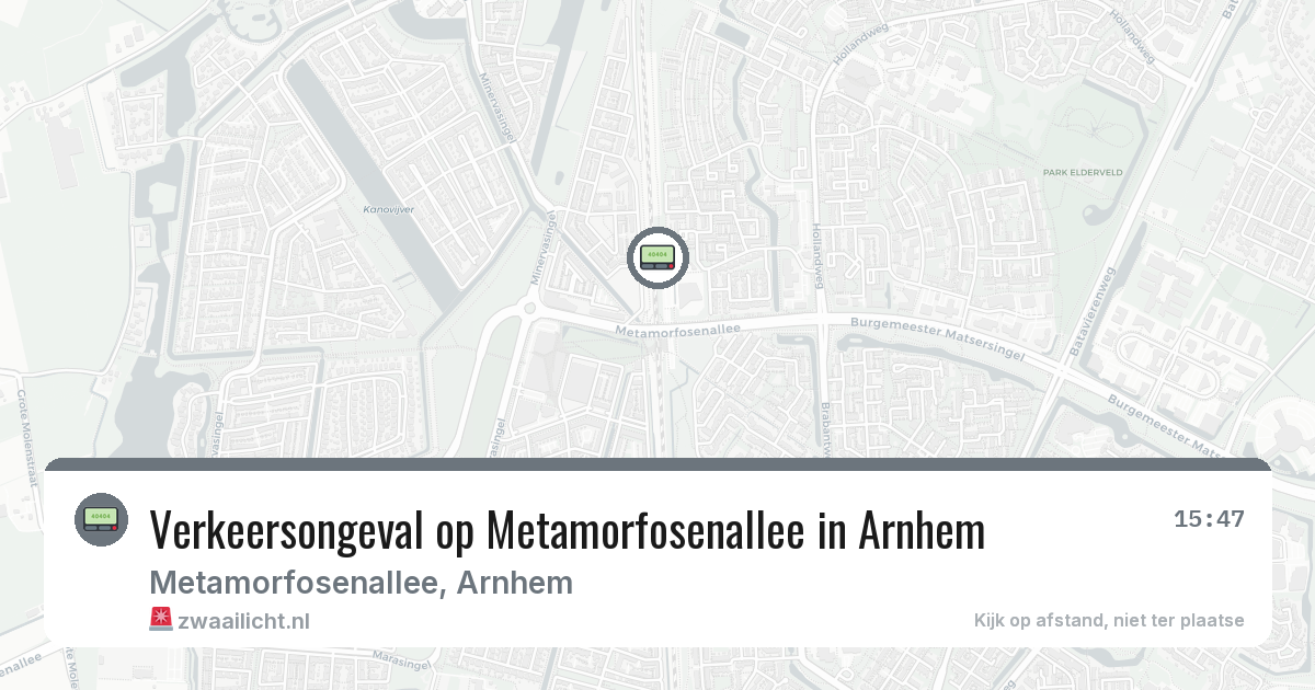 Verkeersongeval op Metamorfosenallee in Arnhem — 7 aug 2026