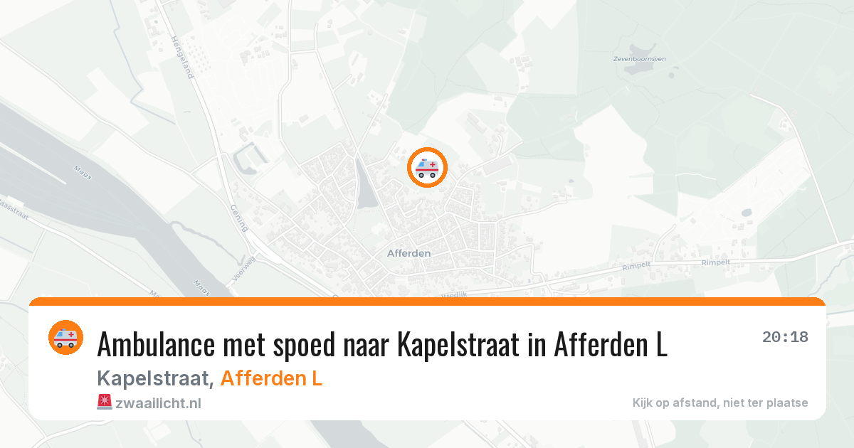 Ambulance met spoed naar Kapelstraat in Afferden L — 18 jul 2026