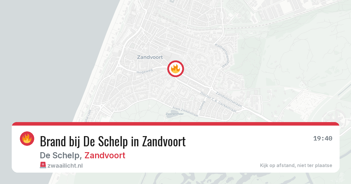Brand bij De Schelp in Zandvoort — 25 jun 2026