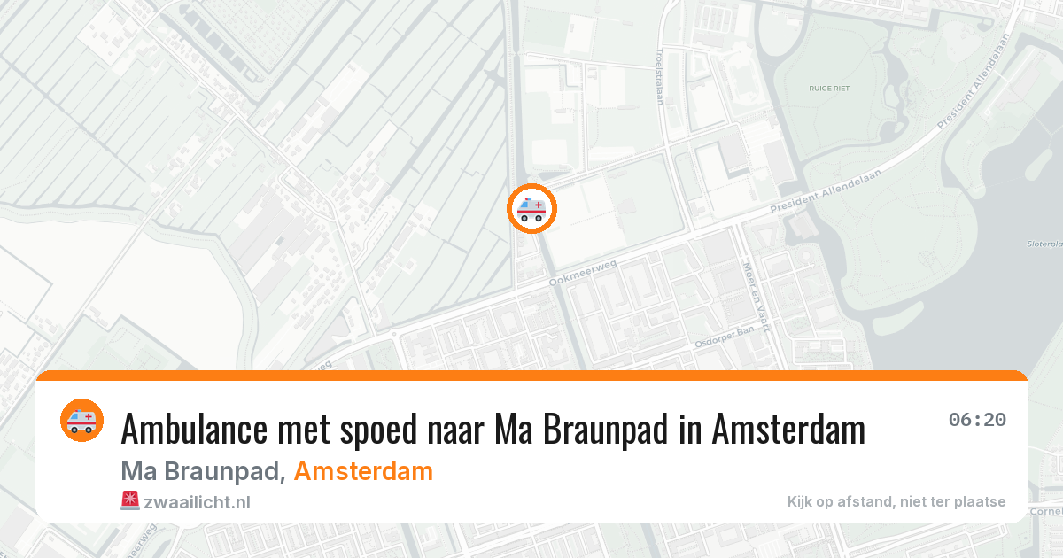 Ambulance met spoed naar Ma Braunpad in Amsterdam — 28 mei 2026