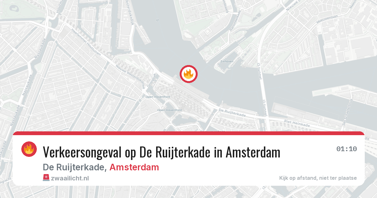 Verkeersongeval op De Ruijterkade in Amsterdam — 18 jul 2026