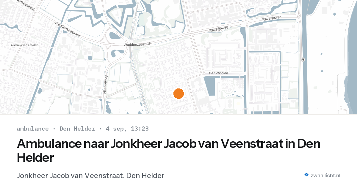 Ambulance naar Jonkheer Jacob van Veenstraat in Den Helder — 4 sep 2026