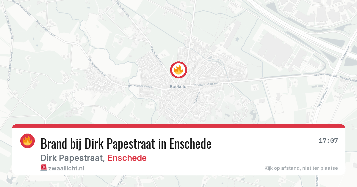 Brand bij Dirk Papestraat in Enschede — 20 jun 2026