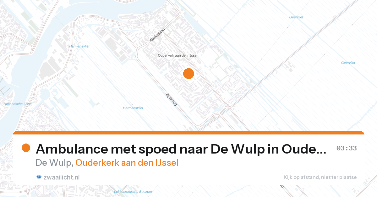 Ambulance met spoed naar De Wulp in Ouderkerk aan den IJssel — 28 aug 2026