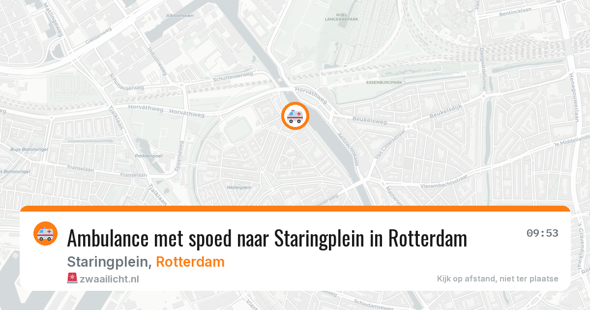 Ambulance met spoed naar Staringplein in Rotterdam — 10 jun 2026
