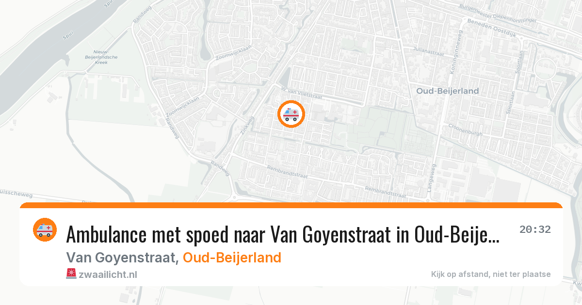 Ambulance met spoed naar Van Goyenstraat in Oud-Beijerland — 28 jul 2026