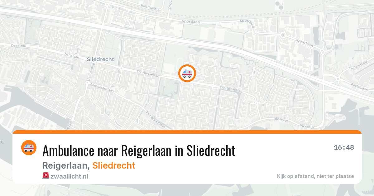 Ambulance naar Reigerlaan in Sliedrecht — 5 jun 2026