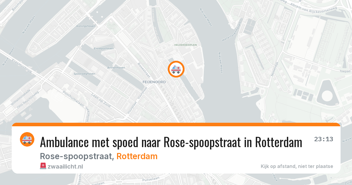 Ambulance met spoed naar Rose-spoopstraat in Rotterdam — 23 jun 2026