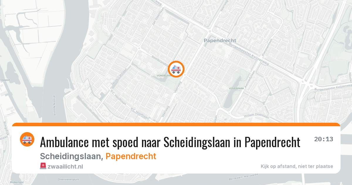 Ambulance met spoed naar Scheidingslaan in Papendrecht — 17 jun 2026