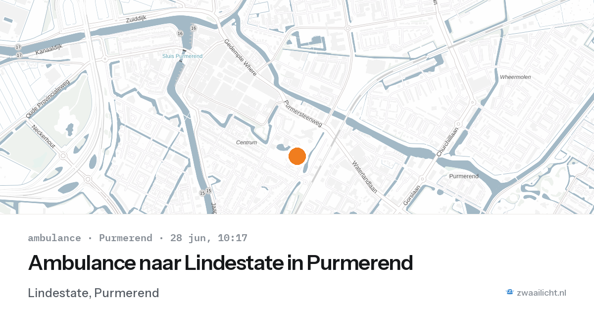 Ambulance naar Lindestate in Purmerend — 28 jun 2026