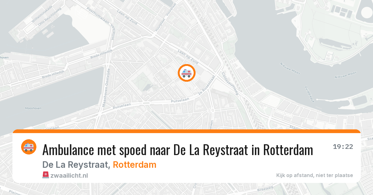 Ambulance met spoed naar De La Reystraat in Rotterdam — 19 mei 2026