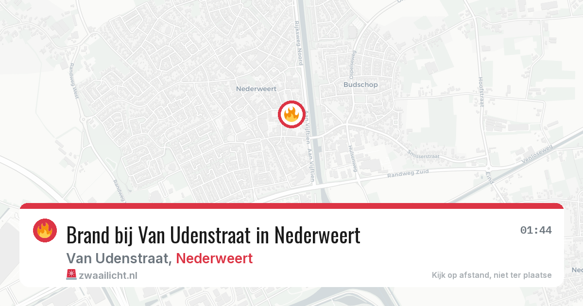 Brand bij Van Udenstraat in Nederweert — 20 jun 2026