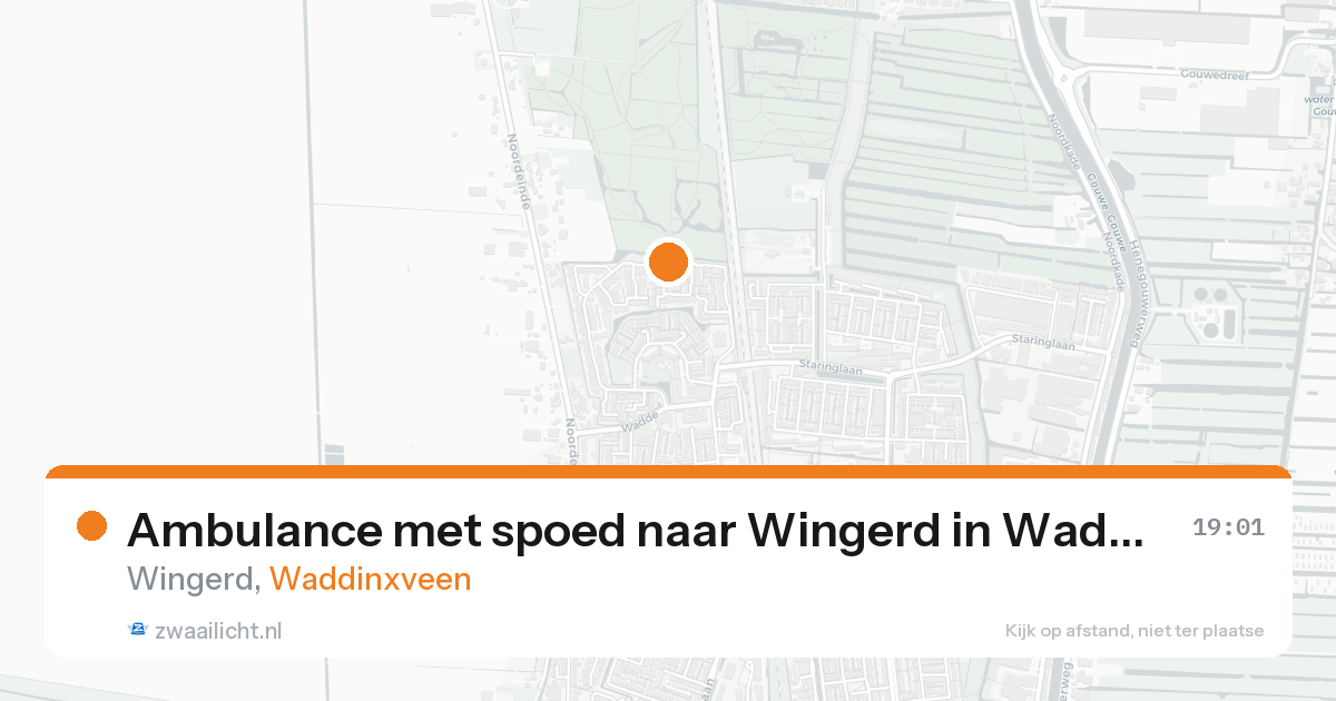 Ambulance met spoed naar Wingerd in Waddinxveen — 23 aug 2026