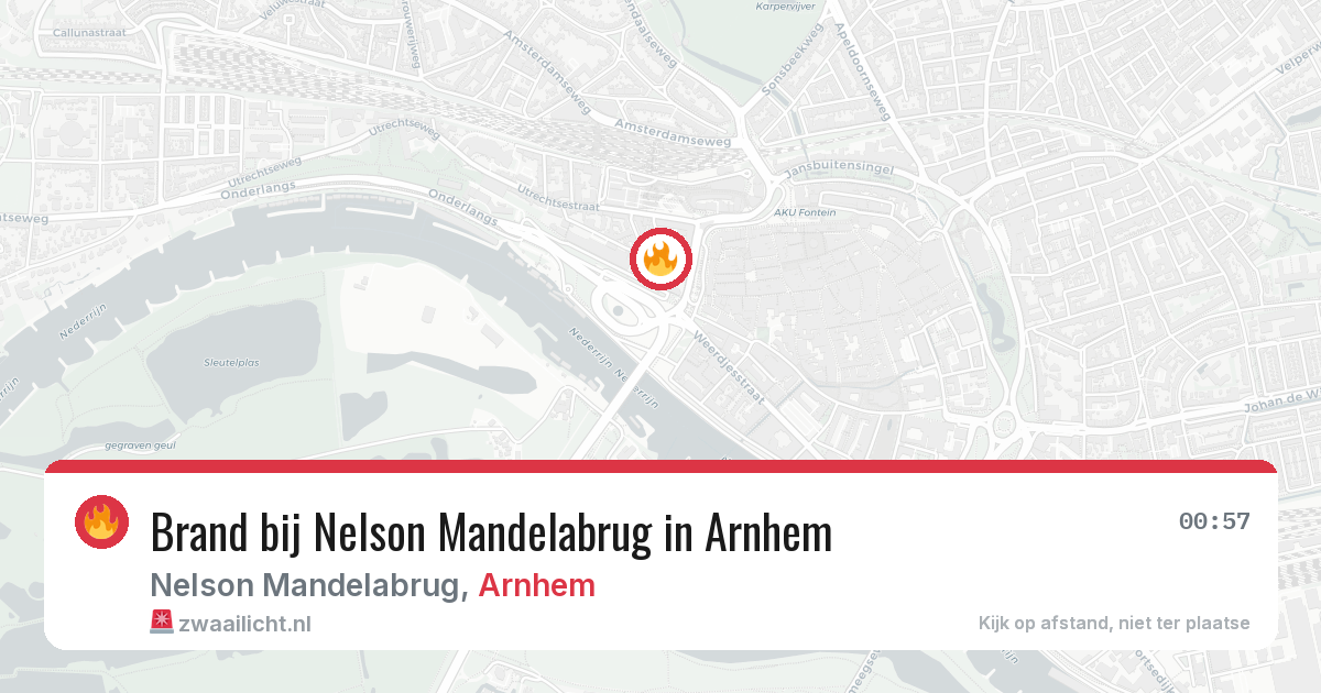 Brand bij Nelson Mandelabrug in Arnhem — 13 mrt 2026