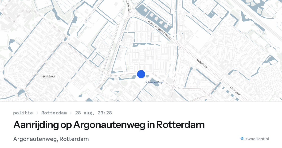 Aanrijding op Argonautenweg in Rotterdam — 28 aug 2026