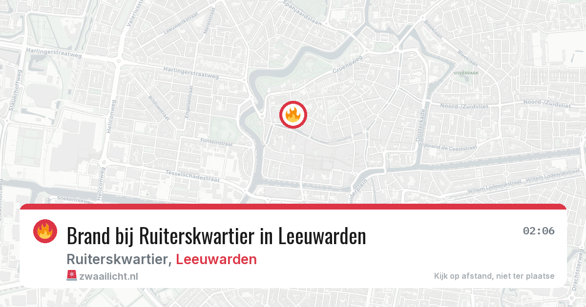 Brand bij Ruiterskwartier in Leeuwarden — 25 mrt 2026