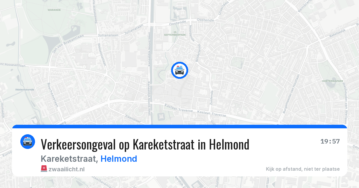 Verkeersongeval op Kareketstraat in Helmond — 14 jun 2026